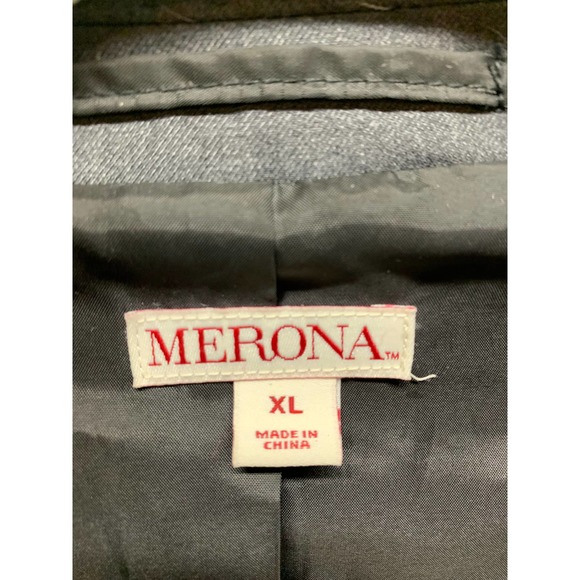 Merona Mens Size XL Gray Slim Fit Vented 2-Button Suit Jacket (KH17) - Picture 2 of 7